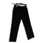 NWT Womens Black Flat Front Stretch Wide Leg Ankle Pants Size 12 image number 2