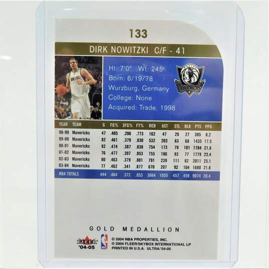 2004-05 Dirk Nowitzki Fleer Ultra Gold Medallion Die-Cut Dallas Mavericks image number 3