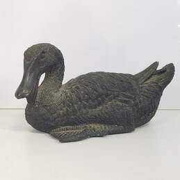 Bronze Duck / Large  Duck in Sitting Position Vintage Sculpture