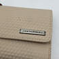 Womens Beige Red Limited Edition Leather Flap Small Clutch Wallet image number 4