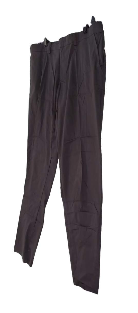 NWT Bradley Allen Mens Brown Flat Front Pockets Straight Leg Formal Dress Pants image number 2