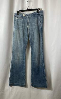 7 For All Mankind Womens Blue Slash Pocket Low Rise Denim Bootcut Jeans Size L
