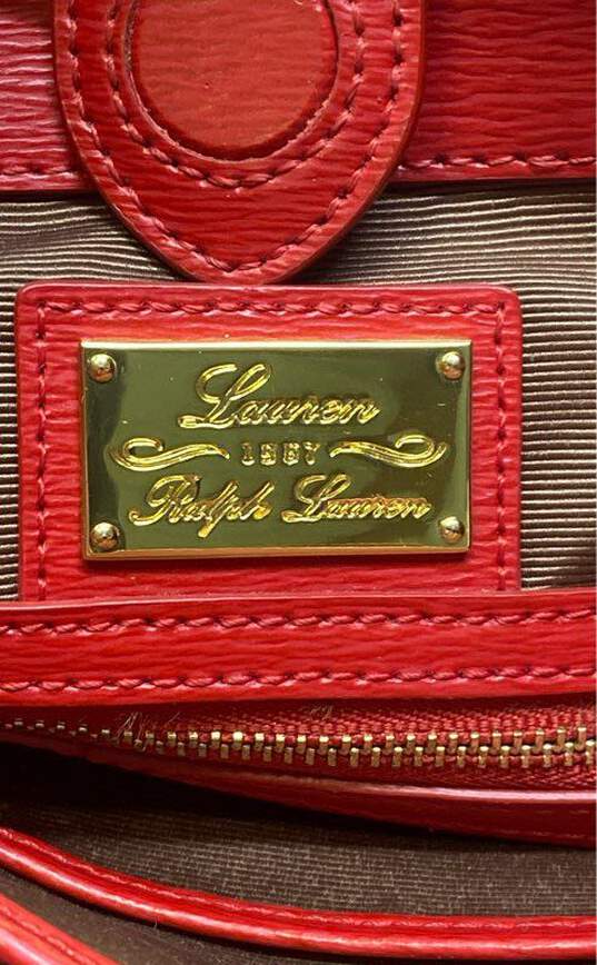 Ralph Lauren Red Saffiano Leather Tote image number 5