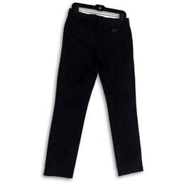 Womens Blue Flat Front Slash Pockets Straight Leg Chino Pants Size 30/32 alternative image