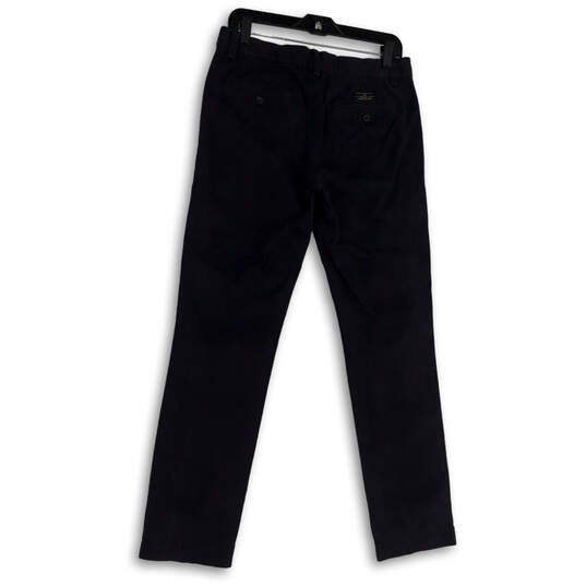 Womens Blue Flat Front Slash Pockets Straight Leg Chino Pants Size 30/32 image number 2