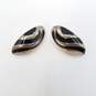Mexico - TA - 150 Sterling Silver Onyx Modernist Oval Post Earrings 20g image number 4