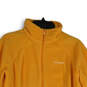 Womens Orange Fleece Mock Neck Long Sleeve Full-Zip Jacket Size Large image number 3