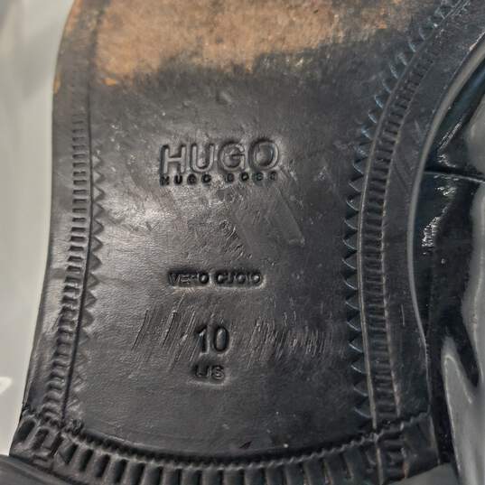 Hugo Boss Black Patent Leather Monk Strap Dress Shoes Men's Size 10 image number 5