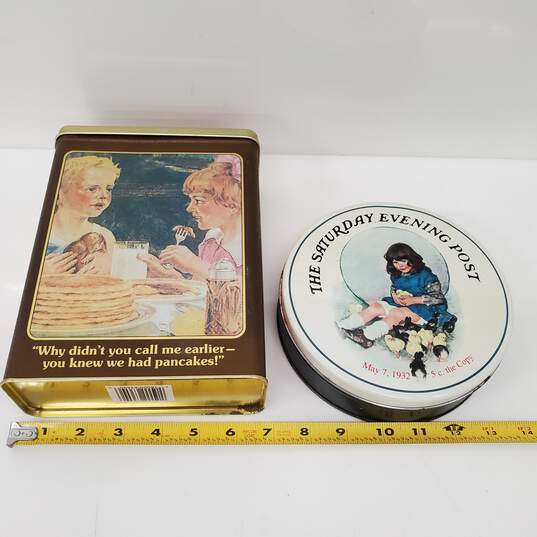 Two Vintage Tin Canisters image number 1