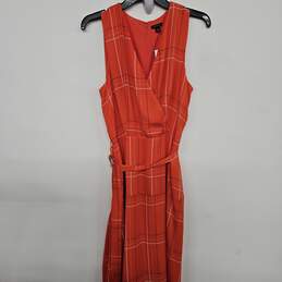 Ann Taylor Orange V Neck Dress