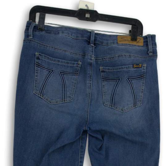 Womens Blue Medium Wash Stretch Pockets Denim Skinny Leg Jeans Size 10 image number 4