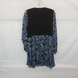 Zara Black & Blue Floral Patterned Long Sleeve Midi Dress WM Size XL NWT alternative image