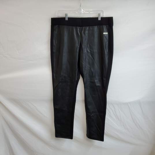 Buy the MICHAEL Michael Kors Black Faux Leather Leggings WM Size L