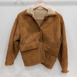 Overland Sheepskin Co. Leather Faux Fur Fur Lined Jacket Size XS