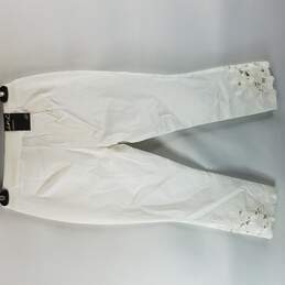 INC Women White Demask Capri Pants 4P NWT alternative image