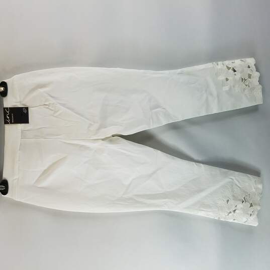 INC Women White Demask Capri Pants 4P NWT image number 2
