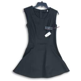NWT Dex Womens Black Round Neck Sleeveless Back Zip A-Line Dress Size S
