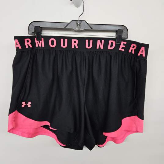 Under Armour Black & Pink Athletic Shorts image number 1