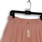 NWT Womens Pink Pleated Elastic Waist Pull-On Knee Length Flare Skirt Sz M image number 3