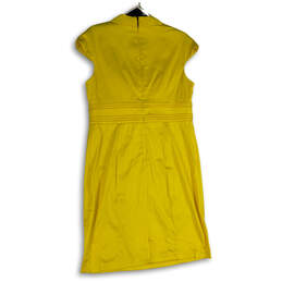 NWT Womens Yellow Sweetheart Neck Cap Sleeve Back Zip Shift Dress Size 14 alternative image