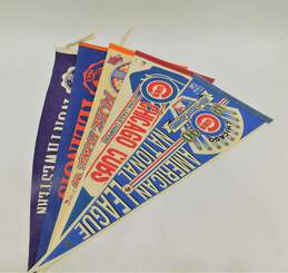 Various Vintage/Vintage-Styled Sports Pennants (Chicago Cubs, Illinois Colleges)
