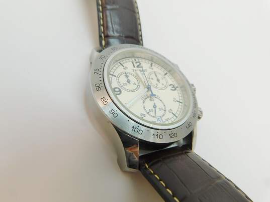Tissot Swiss V8 Sapphire Crystal 4 Jewels Leather Band Chronograph Watch 91.3g image number 2