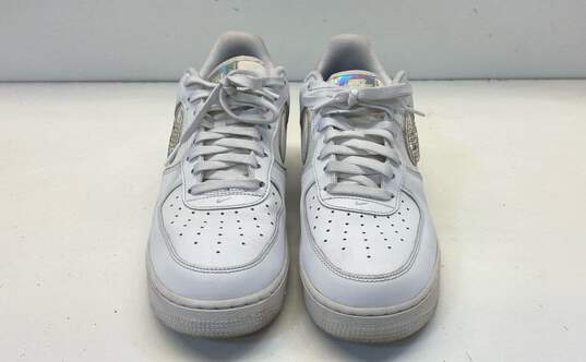 Nike Custom Air Force 1 Low '07 LV8 4 White Silver White Athletic Shoe Women 10 image number 3