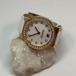 Designer Swarovski Gold-Tone Rhinestone Adjustable Strap Analog Wristwatch