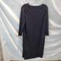 Eileen Fisher Long Sleeve V-Neck Pullover Black Dress Women's Size L image number 2