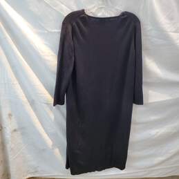 Eileen Fisher Long Sleeve V-Neck Pullover Black Dress Women's Size L alternative image