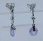 Contemporary Sterling Silver Clear CZ Purple Crystal Jewelry 18.2g image number 5