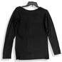NWT Susan Graver Womens Black Knitted Round Neck Pullover Sweater Size S image number 2