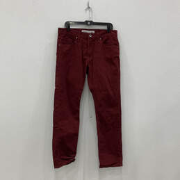 Womens Red Denim 5-Pocket Design Slim Fit Skinny Leg Jeans Size 33/30