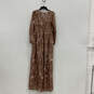 NWT Womens Rose Gold Sequin Long Sleeve Back Zip Maxi Dress Size Medium image number 2