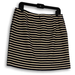 Womens Black White Striped Back Zip Short Straight & Pencil Skirt Size 8 alternative image