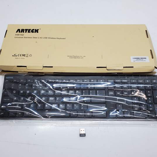 Arteck HW192 Universal Stainless Steel 2.4G USB Wireless Keyboard Parts/Repair image number 2