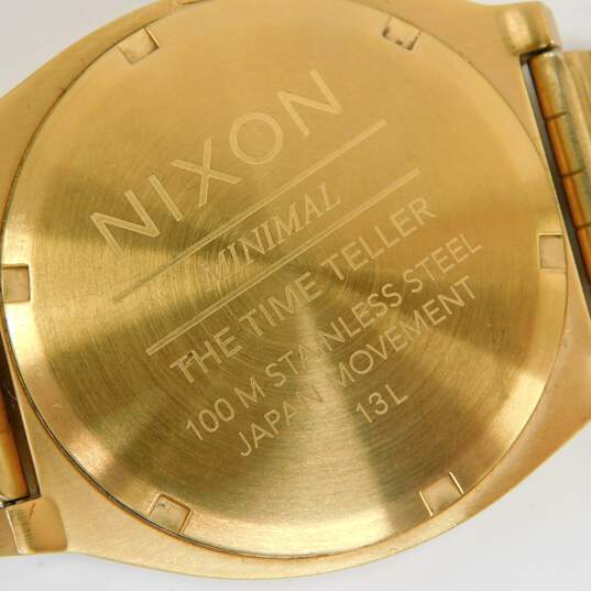 Nixon Minimal The Time Teller Gold Tone Men's Analog Dress Watch In Original Box 217.8g image number 5