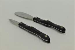 Vintage Cutco Paring Knife 1720 JB & Spatula Spreader 1768 JB Brown Swirl Handle