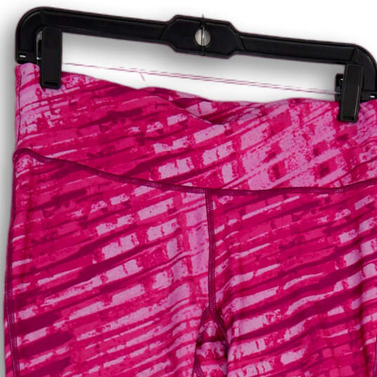 Womens Pink Fly By Printed Elastic Waist Pull-On Capri Leggings Size Medium image number 4