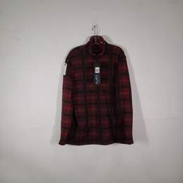 NWT Mens Plaid Mock Neck Quarter Zip Long Sleeve Pullover Sweater Size Large