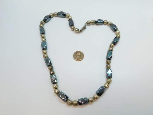 Taxco 925 Chunky Ball Bead & Hematite Necklace 100.0g image number 5