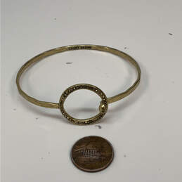 Designer Lucky Brand Gold-Tone Hook Eye Clasp Round Shape Bangle Bracelet alternative image