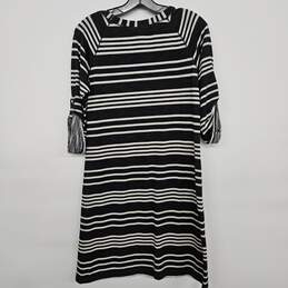 Black and White Stripe Shirt Dress alternative image