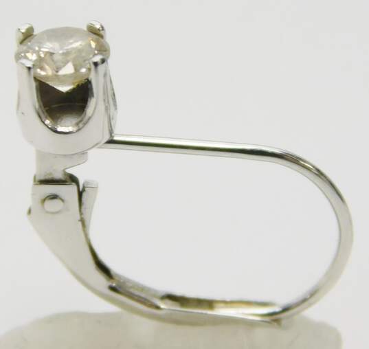 14K White Gold 0.42 CTTW Diamond Lever Back Earrings 1.0g image number 5