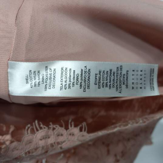 Women's Pink Floral Lace Open Shoulder Shirt Size M image number 5