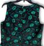 NWT Womens Black Green Floral Sleeveless V-Neck Back Zip A-Line Dress Sz 10 image number 4