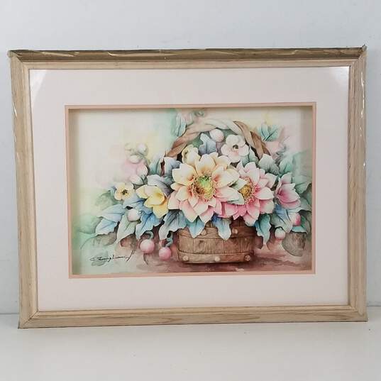 Floral Bouquet Wall Art -Framed Signed- Shadow Box 3D Artwork image number 1