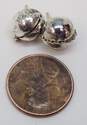 Tiffany & Co Sterling Silver & 14K Yellow Gold Bolt Chain Half Dome Stud Earrings For Repair 2.2g image number 2