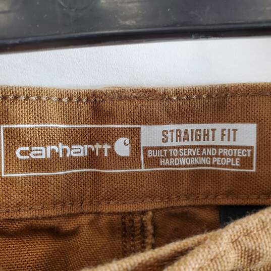 Carhartt Men Brown Utility Straight Fit Pants Sz 38 image number 3