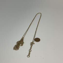 Designer J. Crew Gold-Tone Ring Clasp Tow Tassels Classic Pendant Necklace alternative image